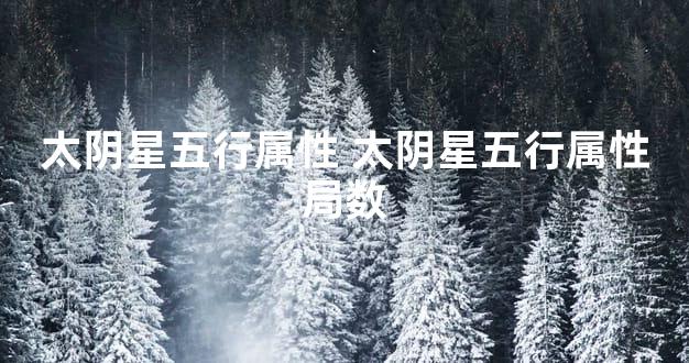 太阴星五行属性 太阴星五行属性局数